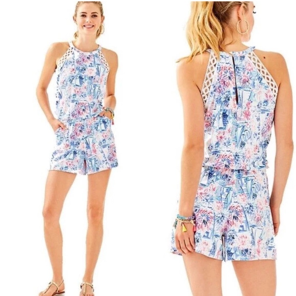 Lilly Pulitzer La La Romper Sea to Shining Seas Fireworks